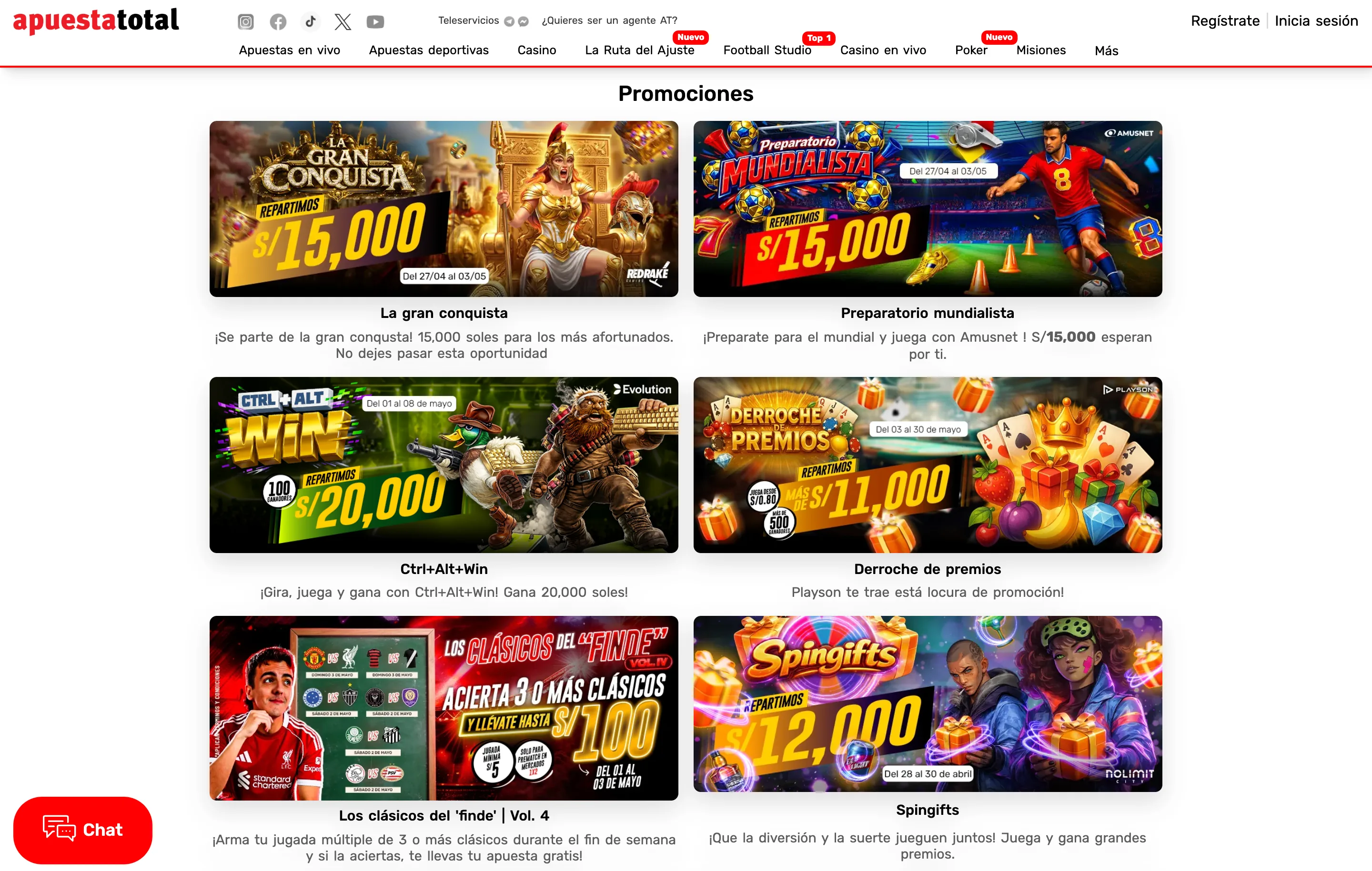 Promociones de Apuesta Total Perú